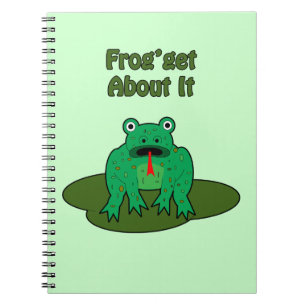 Green Frog - Frog Get About It Spiral Notebook