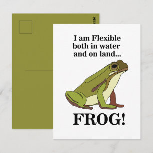 Green Frog Funny Postcard