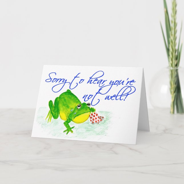 Green Frog Get Well Card (Front)
