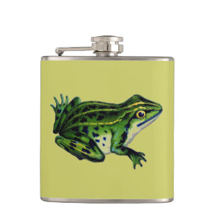 Green Frog Hip Flask