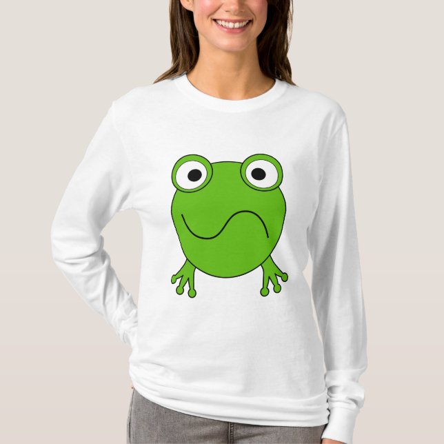 Green Frog. Looking confused. T-Shirt (Front)
