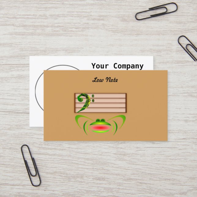 Green Frog Low Note  Business Card (Front/Back In Situ)