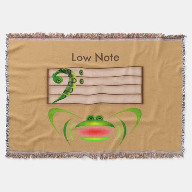 Green Frog Low Note  Throw Blanket (Front)