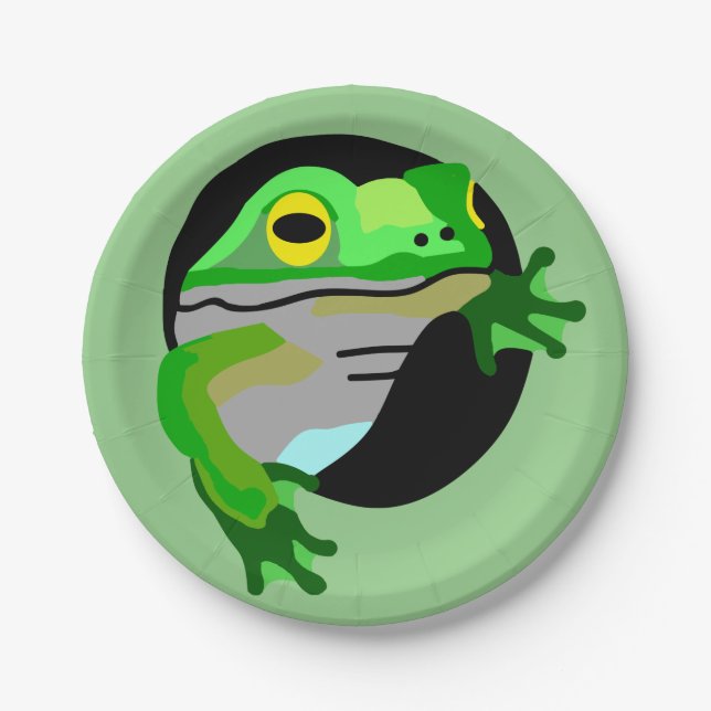 Green Frog  Paper Plate (Front)