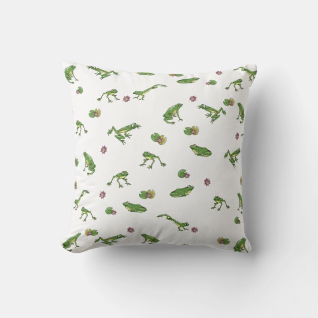 Green Frog Pattern Cushion (Front)