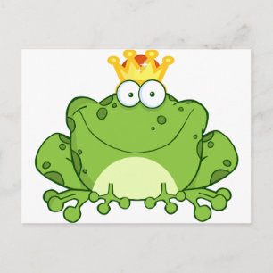 Green Frog Prince Cartoon Character Postcard