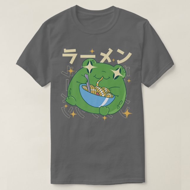 Green Frog Ramen Kawai Noodle Gifts Japan Frogs  T-Shirt (Design Front)