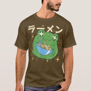Green Frog Ramen Kawai Noodle Gifts Japan Frogs  T-Shirt