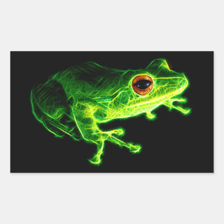 Green Frog Rectangular Sticker