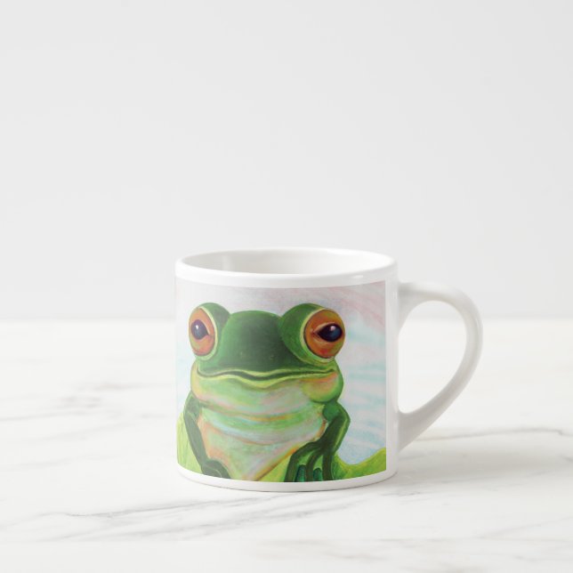 Green Frog Relaxing in the pond  Espresso Cup (Right)