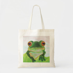 Green Frog Relaxing in the pond  Tote Bag