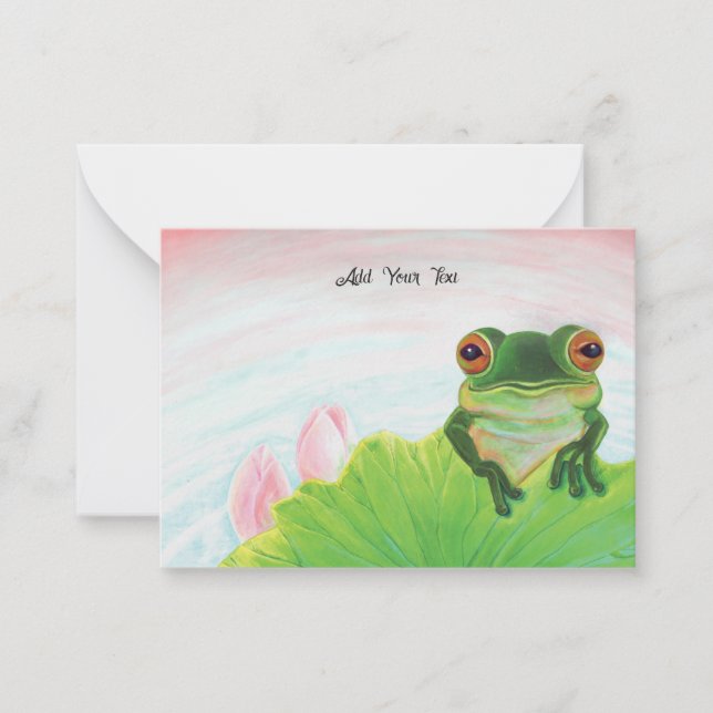 Green Frog Relaxing Personalised Card (Front)