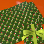 Green Frog Santa Hat Cartoon Novelty Christmas Wrapping Paper Sheet<br><div class="desc">These green frog wrapping paper sheets are ready to hop into action! This novelty wrapping paper features a pattern of smiling,  cartoon,  frogs wearing Santa hats.</div>