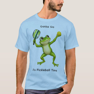 Green Frog Serving a Pickleball T-Shirt