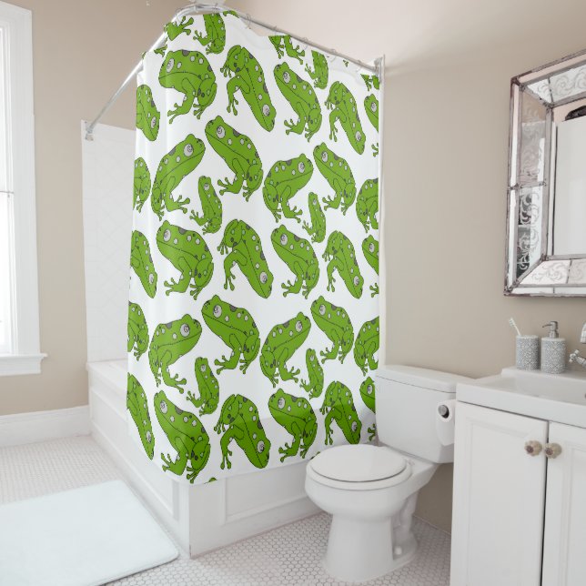 Green Frog Shower Curtain (In Situ)