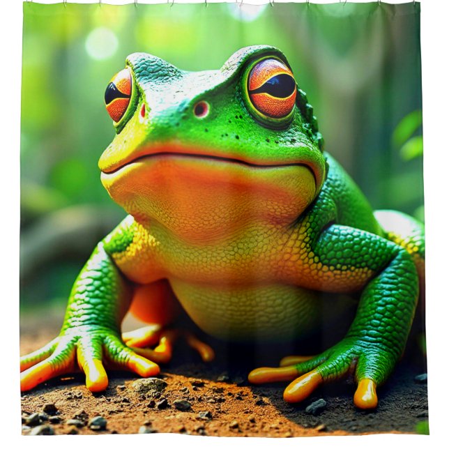 Green Frog Shower Curtain (Front)