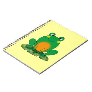 Green frog spiral notebook