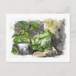 Green Frog Statue Postcards
