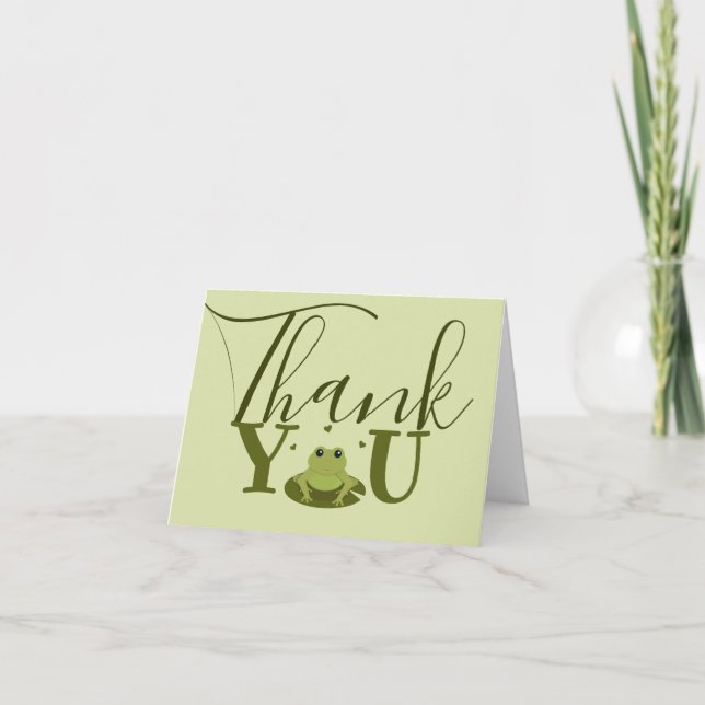 Green Frog Thank You Card (Front)
