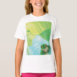 Green Frog under Lily Pad T-Shirt
