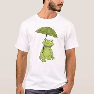 Green Frog Under Umbrella T-Shirt
