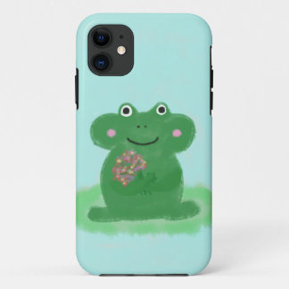 green frog with Flowers Case-Mate iPhone Case