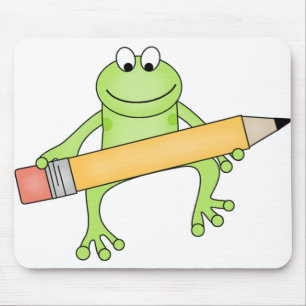 Green Frog with Pencil Mouse Pad
