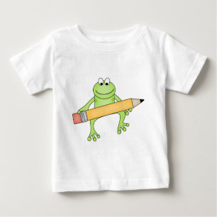 Green Frog with Pencil Tshirts and Gifts