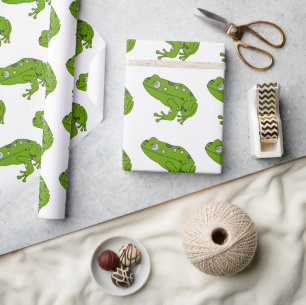 Green Frog Wrapping Paper