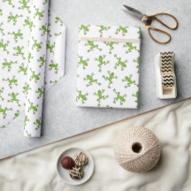 Green Frog Wrapping Paper, Pond Animal Gift Wrap