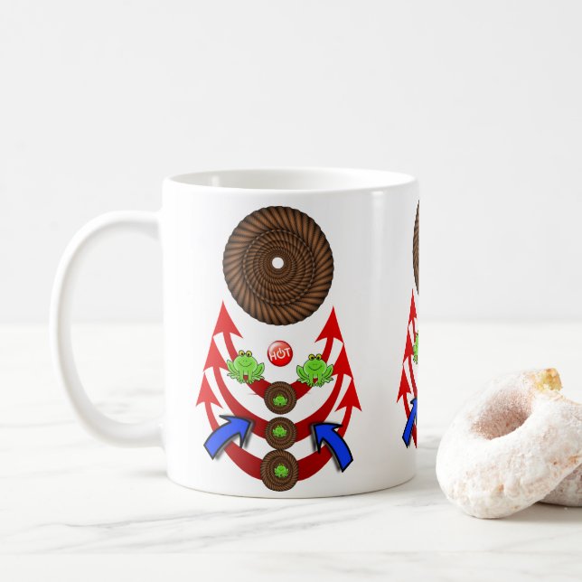 Green Frogs Rope  Mug (With Donut)