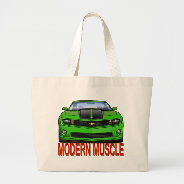 GREEN_FRONT_CAMARO.png Large Tote Bag (Front)