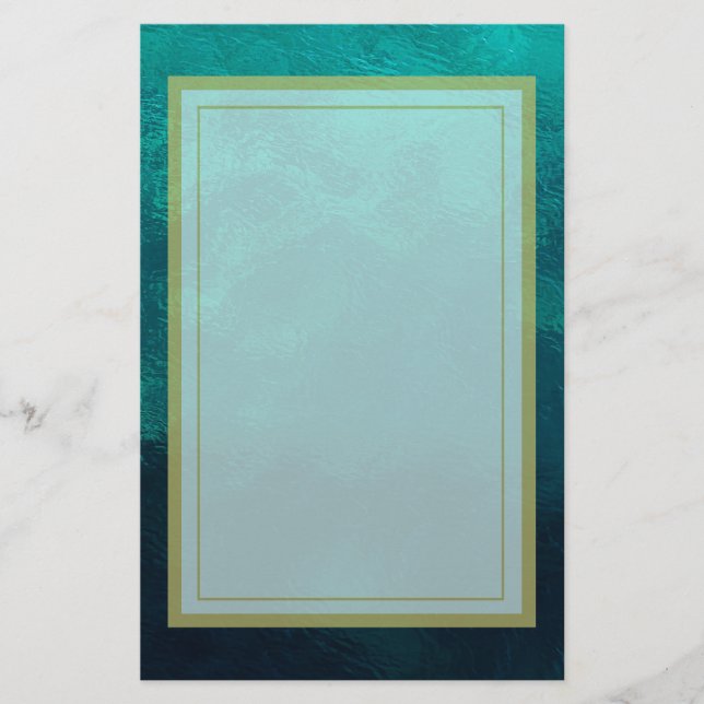 Green Frosted Glass Texture Stationery (Front)