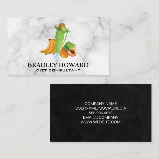 Green Fruit Smoothie Business Card (Front/Back)