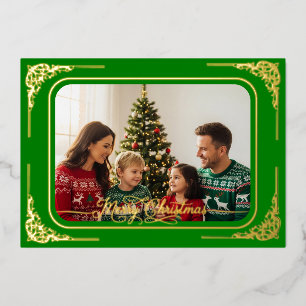 Green Full photo Gold framed Christmas