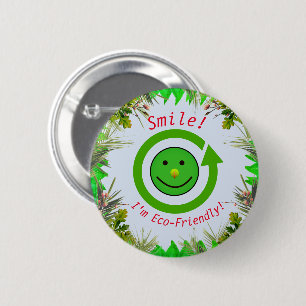 Green Fun - Trendy  Eco-Friendly  6 Cm Round Badge