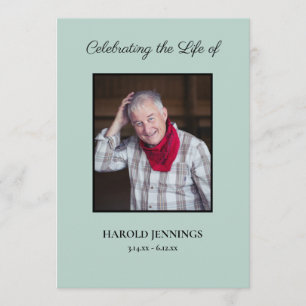 Green Funeral Program Obituary Order of Service Programme