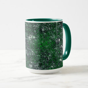 Green fungus upon whitish grey rock or tree trunk  mug