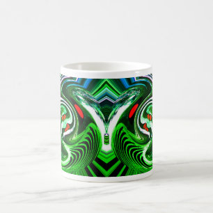 Green funky art coffee mug