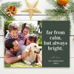 Green Funny Calm Bright Photo Christmas Holiday Card