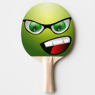 Green Funny Face Table Tennis Paddle