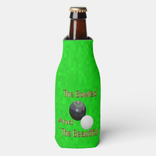 Green Funny Golden Lawn Bowls Bowled Design, Bottle Cooler