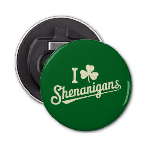 Green Funny Irish Patty's Shamrock Saint Patricks Bottle Opener