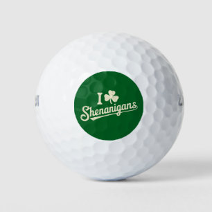 Green Funny Irish Patty's Shamrock Saint Patricks Golf Balls