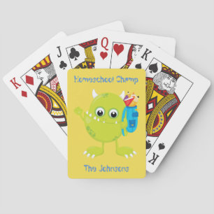 Green Funny Looking Monster Playing Cards