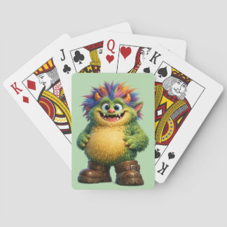 Green Funny Monster Playing Cards