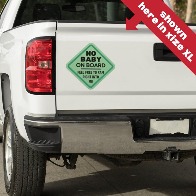 Green Funny No Baby on Board Adult Caution Bumper (Creator Uploaded)