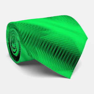 Green Futuristic Abstract Diagonal Pattern Art Tie