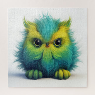 Green Fuzzy Owl Fantasy Creature Puzzle