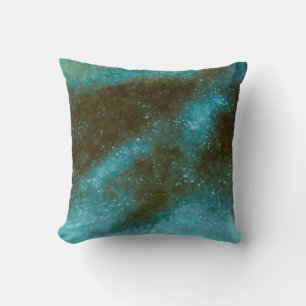 Green Galaxy Abstract Sparkles Decor Throw Pillow